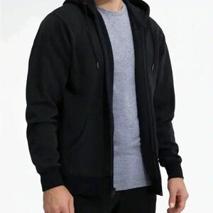 Swet Tailor Stretch Fleece Zip Hood Black Size Medium